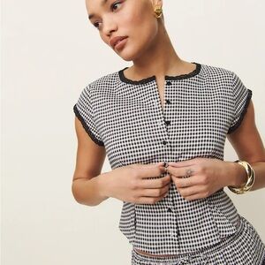 Reformation Valetta Remy Check Top NEW